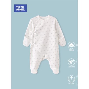 新生兒衣服春秋冬包腳連體衣純棉厚款0月初生嬰兒3寶寶包手和尚服