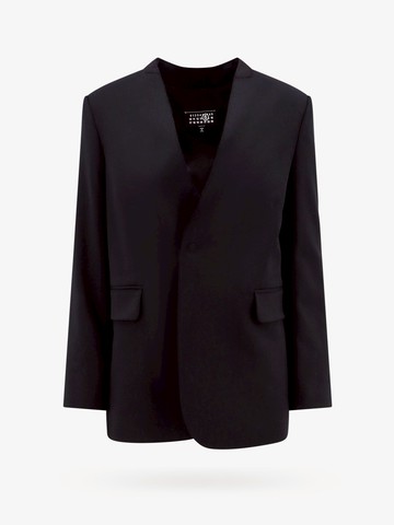 Virgin wool blend blazer with shoulder pads - MM6 MAISON MARGIELA - gender_Woman