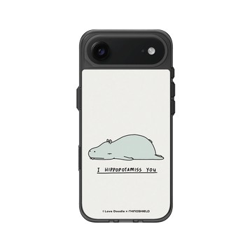 iPhone Air Clear (相機按鈕) 酷墨灰 - ilovedoodle (Lim Heng Swee) - I Hippopotamiss You 河馬