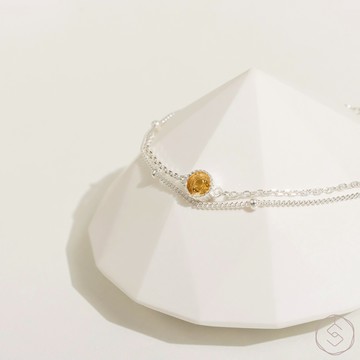 【SPANCONNY】盼 | 黃水晶 S925純銀 | 天然石輕珠寶手鍊