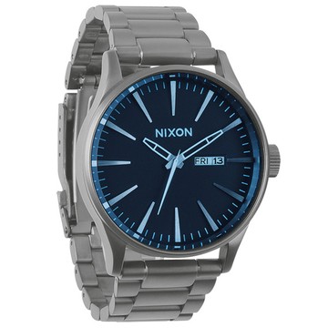 NIXON The SENTRY SS 復刻潮流都會休閒腕錶-灰藍