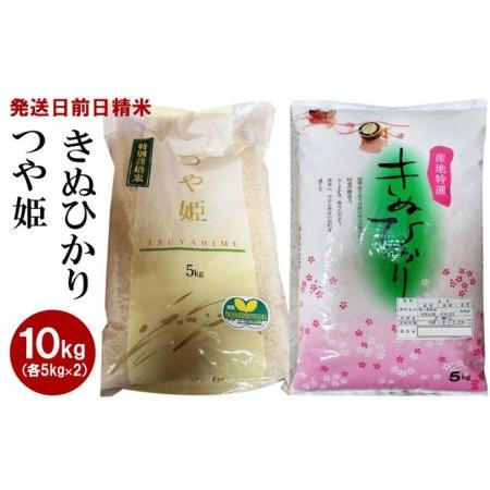 ふるさと納税 （発送日前日精米）つや姫（精米5kg）、きぬひかり（精米5kg）◇ ※着日指定不可 和歌山県美浜町