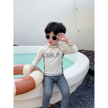 兒童分體長褲防曬速干沙灘游泳衣