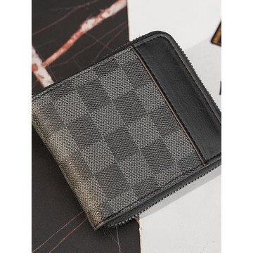 新款短款格子錢包男卡包小巧銀行卡片套證件卡夾多卡位錢夾零錢包