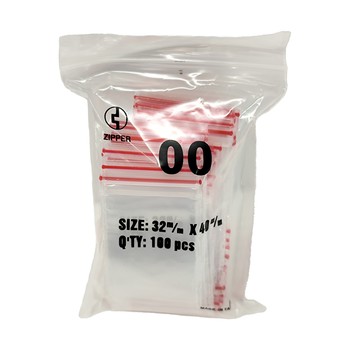 仁太塑膠 PE透明夾鏈袋 有紅線 00號袋  40 x 32 x 0.04mm  100個裝  10包