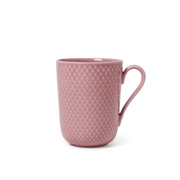 北歐櫥窗 Lyngby Porcelæn Rhombe 菱紋 馬克杯（330ml、薔薇）