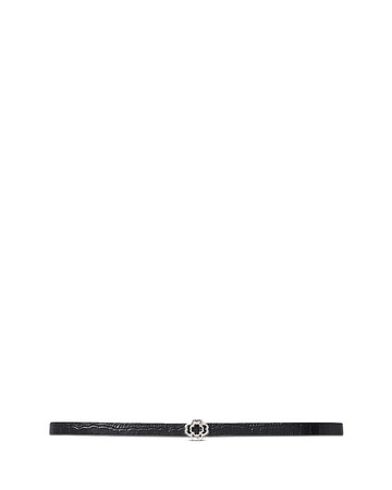 Maje Women's Mock Croc Embossed Leather Belt