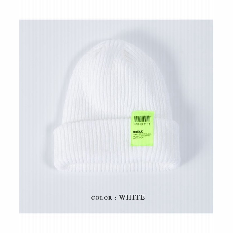 ワンフォークロージング バーコードバッチ ビーニー ニット帽 メンズ おしゃれ ニット帽 レディース ニットキャップ 帽子 かわいい 可愛い お洒落 韓国ファッション 夏 秋 春 ユニセックス ホワイト Free 1111clothing 通販 Lineポイント最大get Lineショッピング
