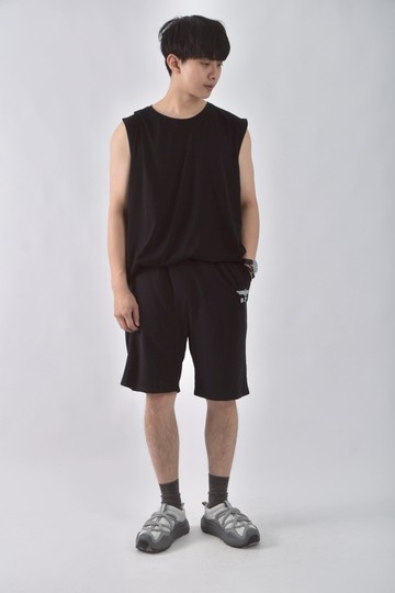 (S) 【范姜彥豐私服】boy london高腰男裝運動棉質素面黑色短褲