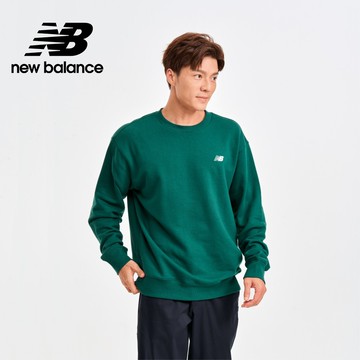 【New Balance】刺繡NB圓領長袖上衣_男性_綠色_MT41507NWG