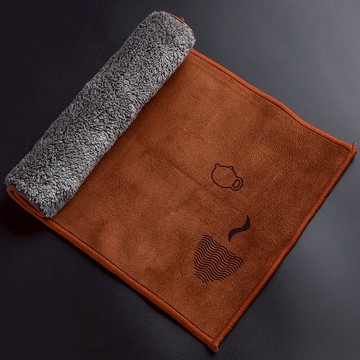 陶福氣  麂皮絨茶巾茶布茶桌毛巾抹布中式吸水養壺巾功夫茶具配件