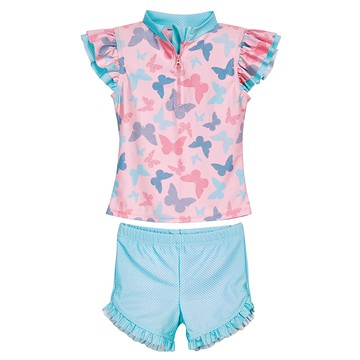 playshoes 抗UV防曬 兒童泳裝 短袖兩件式 舒適快乾 親膚材質  1入  蝴蝶  110/116