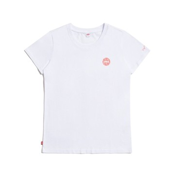 EDWIN 小圓凸字印花短袖T恤-女款 (白色) #上衣