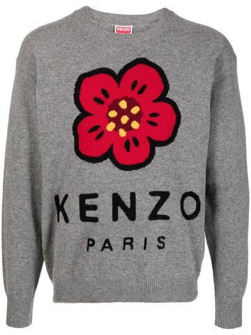 Kenzo - Boke Flower crew-neck jumper - men - Wool - XL - Grey