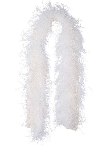 Miu Miu - feather-trim cashmere scarf - women - Feather/Cashmere - One Size - White