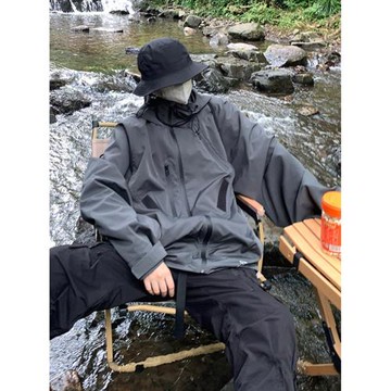 外套男春秋新款戶外機能沖鋒衣日系cityboy上衣潮牌寬松運動夾克