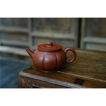 90年新款中式純色一善茶道 大紅袍泥 全手精工經典如意紫砂壺200C