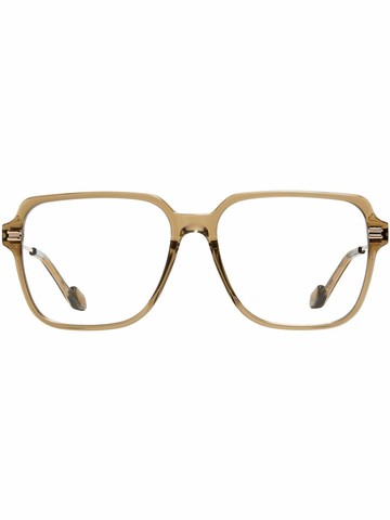 Gentle Monster - Jeff KC1 square-frame oversized glasses - women - Metal/Acetate - One Size - Neutrals