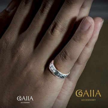 S925。卍字環繞尾戒｜RSL170LU