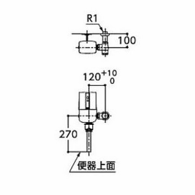 トイレ関連 TOTO TSF100AR フラッシュバルブ配管セット 壁給水・上給水