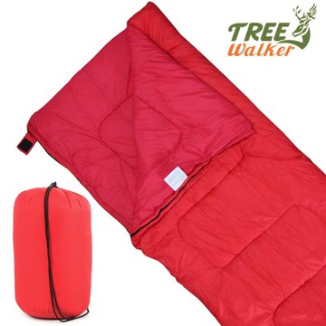TreeWalker 可拼接式保暖信封睡袋(菱紋表布)-紅