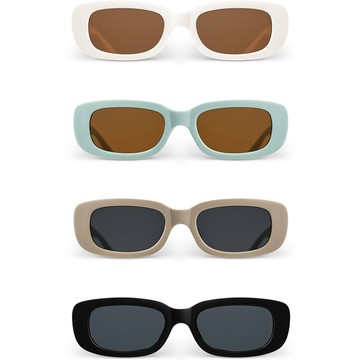 嬰幼兒方形墨鏡四件組  均碼  象牙色、摩卡色、薄荷色、黑色
