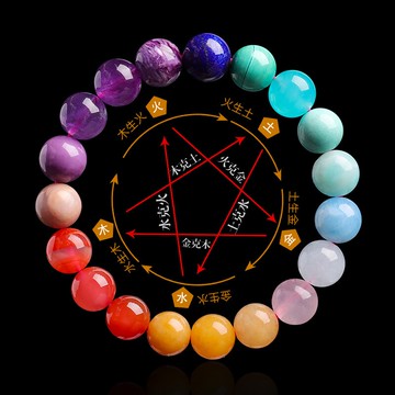 天然彩虹多寶手串女款 南紅瑪瑙海藍寶手鏈女飾品 12種水晶材質