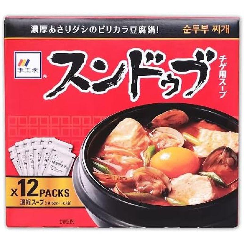 李王家 スンドゥブ チゲ コストコ COSTCO チゲ用スープ 150g 12袋 濃縮タイプ 1-2人分 韓国 鍋 パック スープ 豆腐鍋