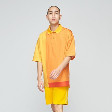 Cozee-抗菌除臭吸排寬版Polo衫(男)-金盞花橘