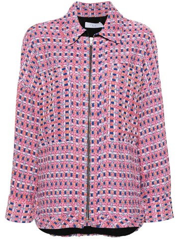 IRO - long-sleeve tweed jacket - women - Polyester/Cotton/Acrylic/Polyamide/Viscose/Viscose/Cotton - 40 - Pink