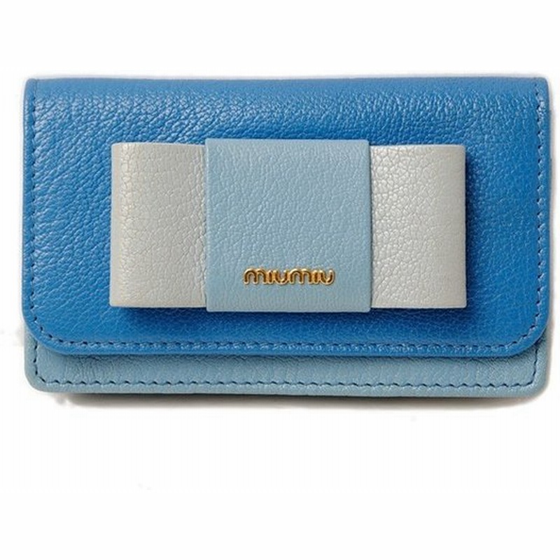 ミュウミュウ カードケース コインケース Miumiu 5mc122 Madras マドラス Marea Mare ブルー ライトブルー 通販 Lineポイント最大get Lineショッピング