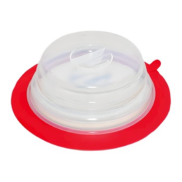 Quasi 疊樂矽膠保鮮蓋，耐熱-20~220°C，適用微波爐/洗碗機/冰箱  展開直徑27 x 7.5cm 折疊直徑27 x 2.6cm  紅色  1個