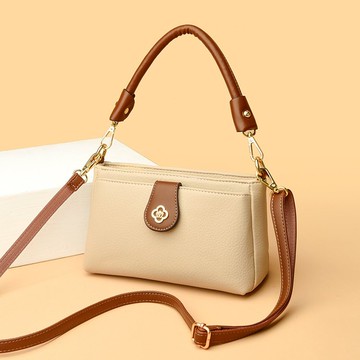 女包夏季新款時尚中年媽媽包軟皮多層女士單肩斜挎小包包 雙11全館免運