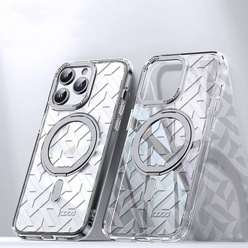 16/15/14/13/12/S26/S25/S24/S23浮雕360旋轉磁吸立架殼-透明幾何