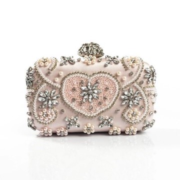 現貨+預購 晚宴包鑲鑽手拿包-甜美氣質精緻串珠女包包73su1【獨家進口】【米蘭精品】