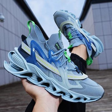 刀鋒男鞋夏季飛織網面休閑運動減震厚底增高秋季大碼跑步老爹潮鞋