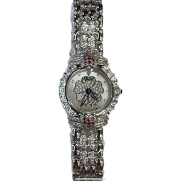 Ogival 愛其華 山茶花腕錶-紅寶石-女錶-贈送愛其華超薄陶瓷錶-黑白選1(305-085DLW)28mm