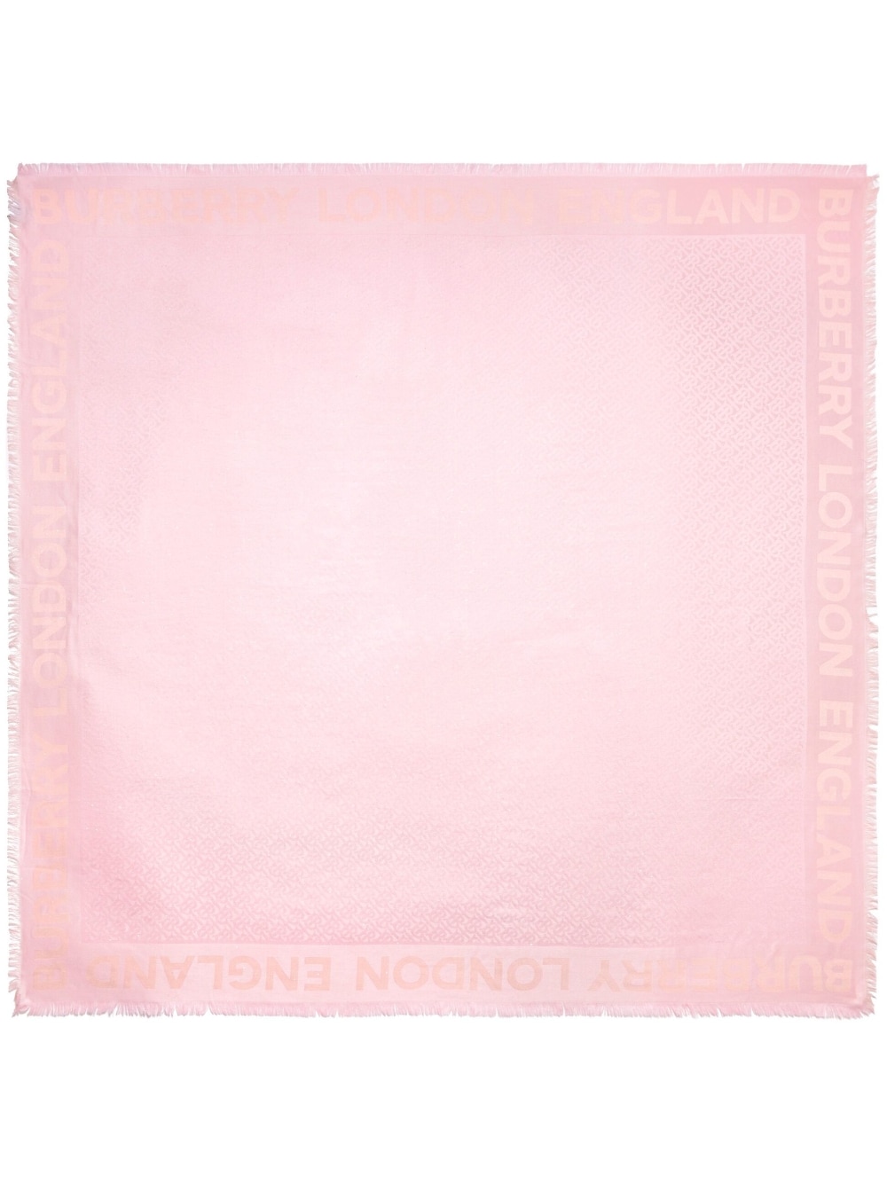Burberry - sequinned monogram-jacquard square scarf - unisex - Silk/Wool - One Size - Pink