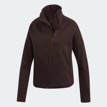 Adidas W HTR JKT [CZ8999] 女 外套 運動 訓練 休閒 保暖 防風 立領 合身 短版 酒紅