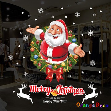 【橘果設計】耶誕老人 壁貼 牆貼 壁紙 DIY組合裝飾佈置 耶誕聖誕