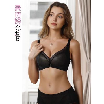 曼詩婷高彈U軟托舒適提花聚攏文胸美背防滑上托無鋼圈內衣U612154
