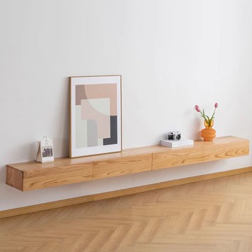 免運 電視櫃 日式電視櫃  全實木壁掛電視柜懸空客廳家用懸掛小戶型日式高端懸浮原木風吊柜 可開發票 全館八折 工廠現貨直銷 新品特價 h9029