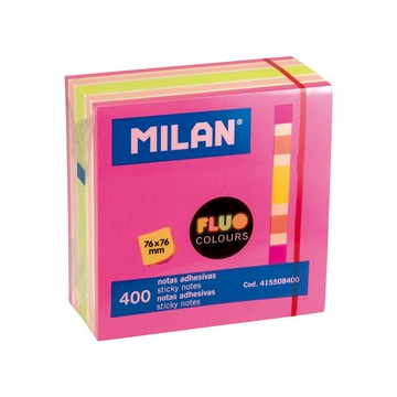 MILAN螢光便利貼76mm 4色 400張