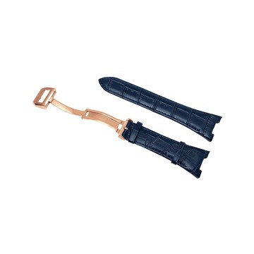 【Golden Concept】Apple Watch 40mm 41mm CE-BL 玫瑰金錶扣 藍皮革錶帶