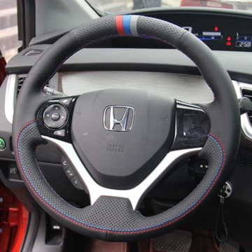 本田杰德九代思域凌派crv飛度鋒范哥瑞專用手縫真皮方向盤把套