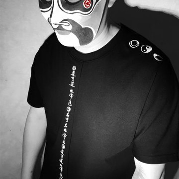 道刺繡中國風t恤男小眾原創高端古文化衫黑色白色棉潮牌男裝體恤