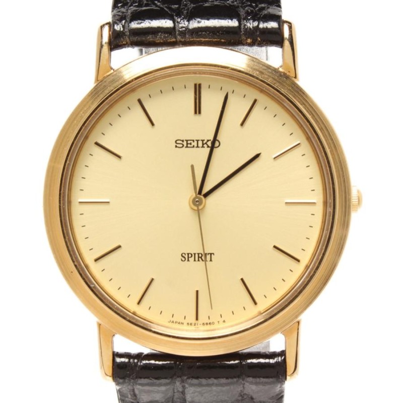 訳あり セイコー 腕時計 スピリット クオーツ ゴールド 5E21-6C00  