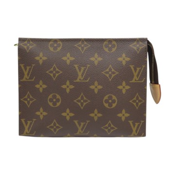 棕色 原花帆布 Poche Toilette 19 化妝包 手拿包【LOUIS VUITTON LV 路易威登】 M47544