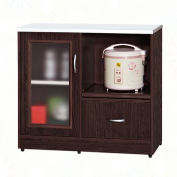 文創集-南亞塑鋼    山亞 南亞塑鋼3尺單開門單抽拉盤低電器櫃/餐櫃/收納櫃-91x40.8x81.2cm免組