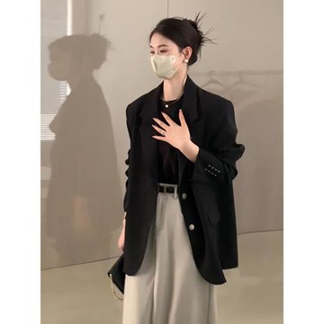 黑色高級感西裝外套女2025秋季新款復古設計感小眾今年流行小西服